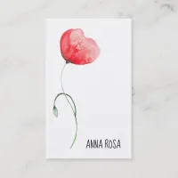 *~* Red Poppy Flower Wedding Event Planner Simple Business Card