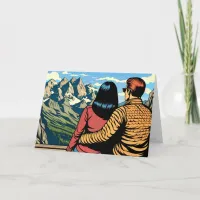 Couple overlooking a Scenic View Anniversary Card