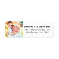 Cute Best Grandpa Grandson Photo Address Label