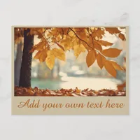 Autumn Fall Leaves Text Template  Postcard