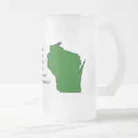 Wisconsinite Champions Football, Cheese and Beer Frosted Glass Beer Mug