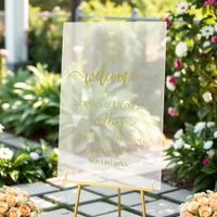 Forever Starts Today Gold Minimal Welcome Frosted Acrylic Sign