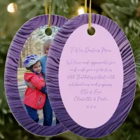 Purple And Pink Mom 60th Birthday Photo Ceramic Ornament