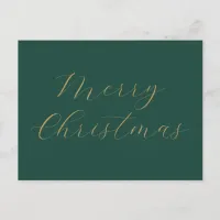 Merry Christmas Company Name Employee Gold Holiday Postcard