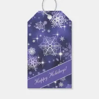 Prettiest Snowflakes Pattern Violet ID846 Gift Tags