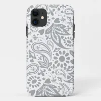 Gray White Stylish Boho Patterned iPhone 11 Case