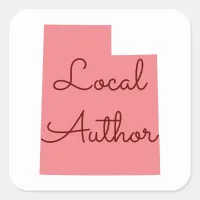 Custom Colors Utah Local Author Square Sticker