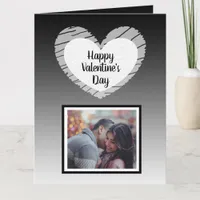 Happy Valentine's Day Black Ombre Photo Card