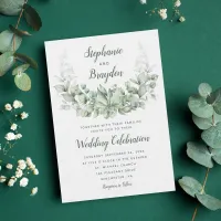 Eucalyptus Greenery Succulent Wreath Wedding Invitation