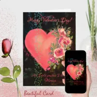 Beautiful Pink Heart Valentine's Day Card