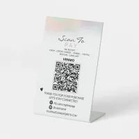 *~* Table Tent PAY . QR code Tabletop PASTEL Pedestal Sign