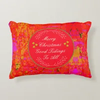 Custom Greeting for Christmas Abstract Art Accent Pillow