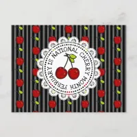 February is National Cherry Month Postcard