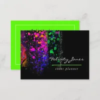 Neon Brush Strokes Business Card