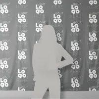 Custom Logo Step Repeat Grey Photo Booth Backdrop