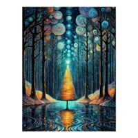 Iridescent Holiday Dream 🎄 Glowing Christmas Tree Poster