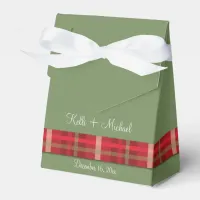 Crimson & Evergreen Christmas Wedding Favor Boxes