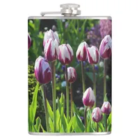 White-and-Purple Tulips Flask