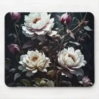 Black and White Roses Watercolor ai art Mouse Pad