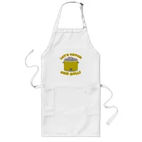  Crock And Roll Time Slow Cooker Cartoon Art Long Apron