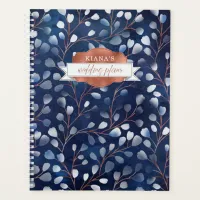 Watercolor Snowdrops Wedding V2 Navy/Copper ID726 Planner