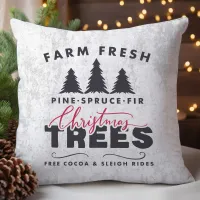 Farm Fresh Christmas Trees Throw Pillow