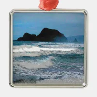 Hawaiian Coastal Island Ocean Tropical Paradise Metal Ornament