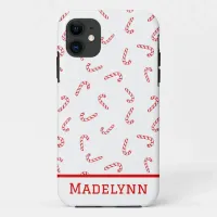 Personalized Candy Cane Christmas iPhone 11 Case