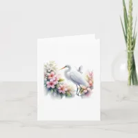 Tropical Bird Coastal Egret Blank Note Card