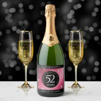 Elegant 52nd Star Ruby Wedding Anniversary Sparkling Wine Label