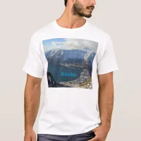 Alaskan Mountain Range and City Below T-Shirt