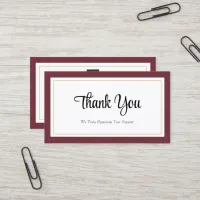 Modern Red White Gold Thank You Card