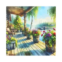 Lake House View | Deck over looking the Bay Metal Print