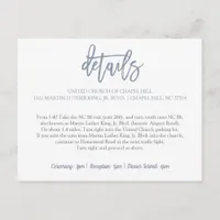 Wedding Details Card | Brush Type (Dusty Blue)