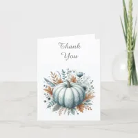 Blue Little Pumpkin Thank You Note Card