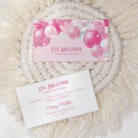 Chic Modern Balloon Artist Pink Silver Business Card