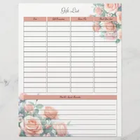 Wedding Bridal Gift List Planner Page