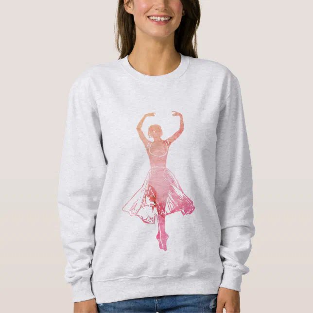 Graceful and poetic ballerina silhouette sweatshirt