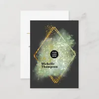 Black and Gold Bokeh Square Business Card