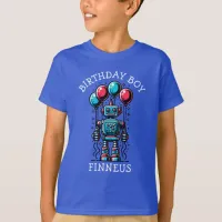 Robot Themed Birthday Boy T-Shirt