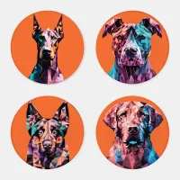 Polygonal Dog Portraits - 1 Coaster Set