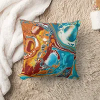 Planetary Bliss Fluid Art Throw Pillow