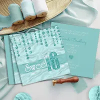 Satin Jewel Sweet Sixteen Teal ID260 Invitation