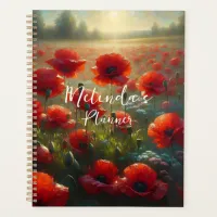 Pretty Red Poppy Field on a Summer Day Planner