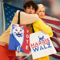 Kamala Harris Tim Walz Childless Cat Ladies Vote! Tote Bag