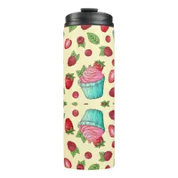 Strawberries And Cupcakes Thermal Tumbler