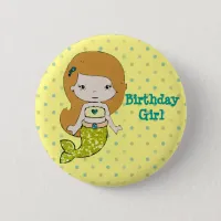 Mermaid Themed "Birthday Girl" Button