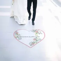 Finely flourished heart-shaped transparent wedding floor decals