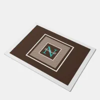 Diagonal Stripe Pattern Monogram ID596 Doormat