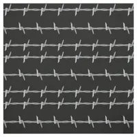 Barbed Wire Pattern on Black Fabric